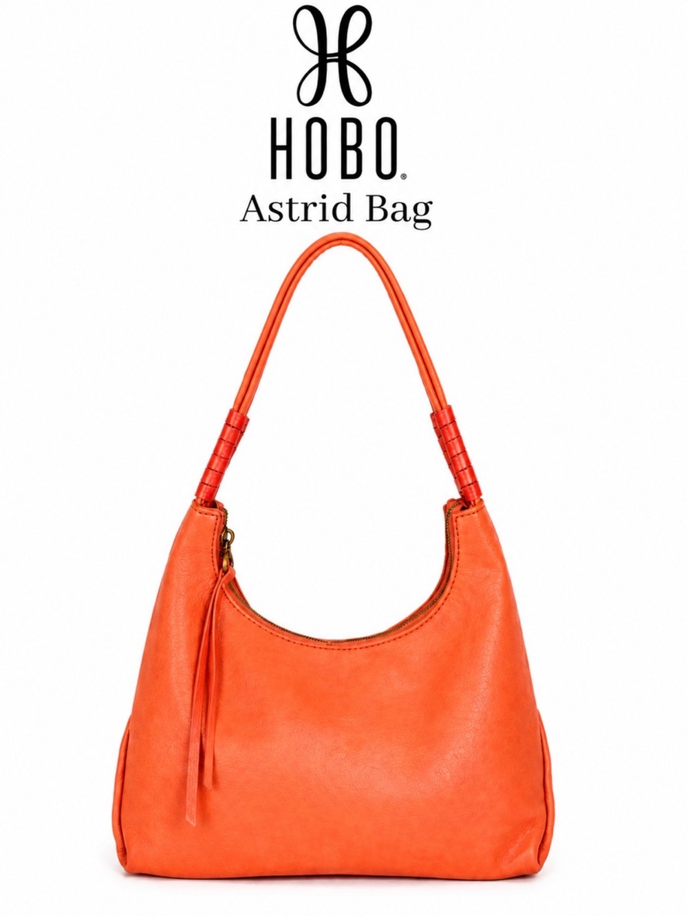 HOBO Astrid Leather Shoulder Bag - Red Orange